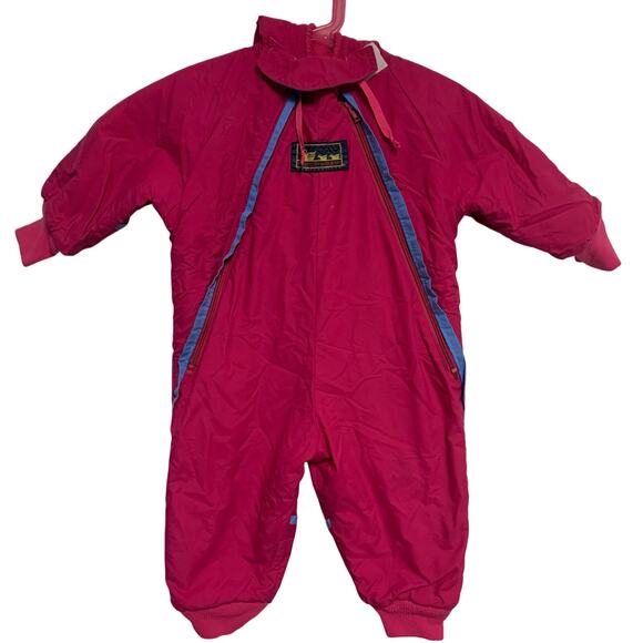 American Widgeon Vintage Baby Girls Pink Zip-Up Snow Suit Size 12-18 Months
